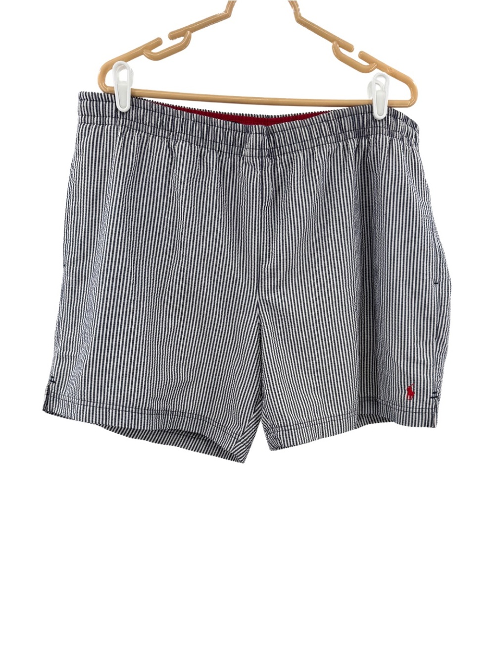 Polo by Ralph Lauren Navy and White Seersucker Swim Trunks
